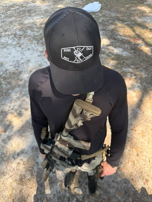 Push to talk, Not to think hat